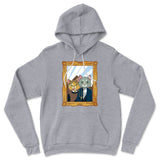 American Gothic Cats Hoodie in Athletic Heather color