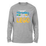 Dear Monday, Go Step On A Lego Men/Unisex Drop Shoulder Sweatshirt in Athletic Heather color