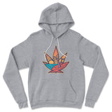 Cannabis Leaf Beach Hoodie in Athletic Heather color