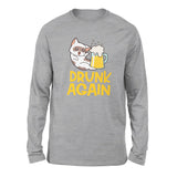 Drunk Again Men/Unisex Drop Shoulder Sweatshirt in Athletic Heather color
