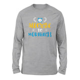 Allergic To Mornings Men/Unisex Drop Shoulder Sweatshirt in Athletic Heather color