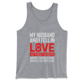 My Husband And I Fell In Love At First Sight Men/Unisex Tank in Athletic Heather color