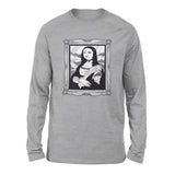 Gothic Monalisa Men/Unisex Drop Shoulder Sweatshirt in Athletic Heather color