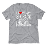 I Love My Six Pack And I Protect It With My Layer Of Fat Men/Unisex T-Shirt in Athletic Heather color