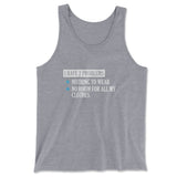 I Have 2 Problems Men/Unisex Tank in Athletic Heather color
