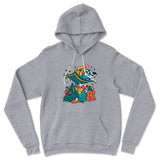 Raccoon Flying Aladdin Hoodie in Athletic Heather color