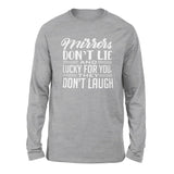 Mirrors Dont Lie And Lucky For You, They Don't Laugh Men/Unisex Drop Shoulder Sweatshirt in Athletic Heather color
