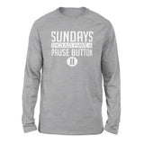Sundays Should Have A Pause Button Men/Unisex Drop Shoulder Sweatshirt in Athletic Heather color