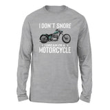 I Don't Snore, I Dream I'm A Motorcycle Men/Unisex Drop Shoulder Sweatshirt in Athletic Heather color