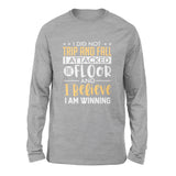 I Did Not Trip And Fall, I Attacked The Floor Men/Unisex Drop Shoulder Sweatshirt in Athletic Heather color