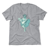 Statue Of Liberty Marilyn Monroe Men/Unisex T-Shirt in Athletic Heather color