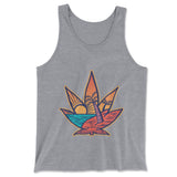 Cannabis Leaf Beach Men/Unisex Tank in Athletic Heather color