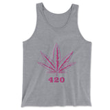 420 Hemp Leaf Men/Unisex Tank in Athletic Heather color