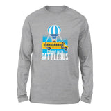 Straight Outta Battle Bus Men/Unisex Drop Shoulder Sweatshirt in Athletic Heather color