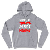 Shortest Horror Story - Monday Hoodie in Athletic Heather color