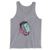 Phone Face Hugger Men/Unisex Tank in Athletic Heather color