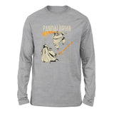 The Pandalorian Men/Unisex Drop Shoulder Sweatshirt in Athletic Heather color