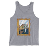 American Gothic Cats Men/Unisex Tank in Athletic Heather color