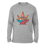 Cannabis Leaf Beach Men/Unisex Drop Shoulder Sweatshirt in Athletic Heather color