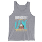 A Balanced Diet Means, A Cake In Each Hand Men/Unisex Tank in Athletic Heather color