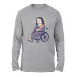 Monalisa Smoking Men/Unisex Drop Shoulder Sweatshirt in Athletic Heather color
