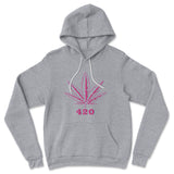 420 Hemp Leaf Hoodie in Athletic Heather color