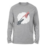 Creation Of Adam - Motorcycle Men/Unisex Drop Shoulder Sweatshirt in Athletic Heather color