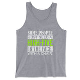 Some People Just Need A High-Five In The Face With A Chair Men/Unisex Tank in Athletic Heather color