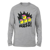 WASD Keyboard For Gamers Men/Unisex Drop Shoulder Sweatshirt in Athletic Heather color