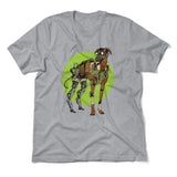 Cyber Greyhound Dog Men/Unisex T-Shirt in Athletic Heather color