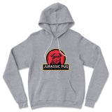 Jurassic Pug Hoodie in Athletic Heather color