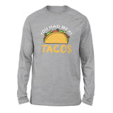 You Had Me At Tacos Men/Unisex Drop Shoulder Sweatshirt in Athletic Heather color