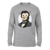 Lincoln Llama Men/Unisex Drop Shoulder Sweatshirt in Athletic Heather color