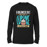 Cupcake - A Balanced Diet Men/Unisex Drop Shoulder Sweatshirt in Black color