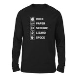 Rock Paper Scissor Lizard Spock Men/Unisex Drop Shoulder Sweatshirt in Black color