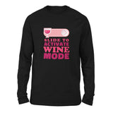 Swipe Right For Wine Mode Men/Unisex Drop Shoulder Sweatshirt in Black color