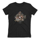 Steam Punk Fish Womens T-Shirt in Black color