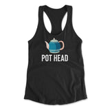 Pot Head Womens Racerback Tank in Black color