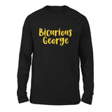 Bicurious George Men/Unisex Drop Shoulder Sweatshirt in Black color