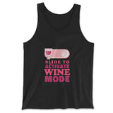 Swipe Right For Wine Mode Men/Unisex Tank in Black color