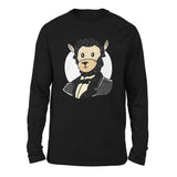 Lincoln Llama Men/Unisex Drop Shoulder Sweatshirt in Black color