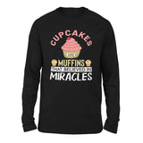 Cupcakes Are Muffins That Believed In Miracles Men/Unisex Drop Shoulder Sweatshirt in Black color