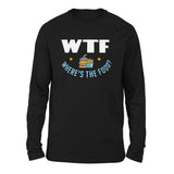WTF - Where's The Food Men/Unisex Drop Shoulder Sweatshirt in Black color