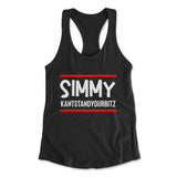 Simmy Kantstandyourbitz Womens Racerback Tank in Black color