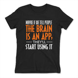 May Be If We Tell People The Brain Is An App, They'll Start Using It Womens T-Shirt in Black color