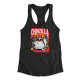 Chinzilla Monster Womens Racerback Tank in Black color
