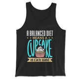Cupcake - A Balanced Diet Men/Unisex Tank in Black color