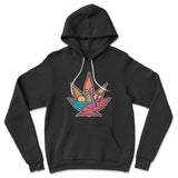 Cannabis Leaf Beach Hoodie in Black color