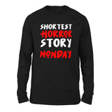Shortest Horror Story - Monday Men/Unisex Drop Shoulder Sweatshirt in Black color