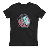 Phone Face Hugger Womens T-Shirt in Black color